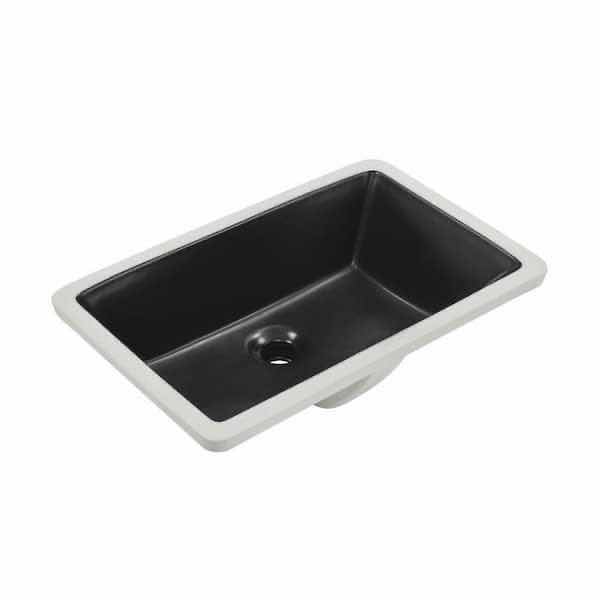 Photo 2 of SWISS MADISON 21” VOLTAIRE MATTE BLACK RECTANGLE UNDERMOUNT BATHROOM SINK MODEL SM-UM625MB 22.3” X 13.19” H7.69”