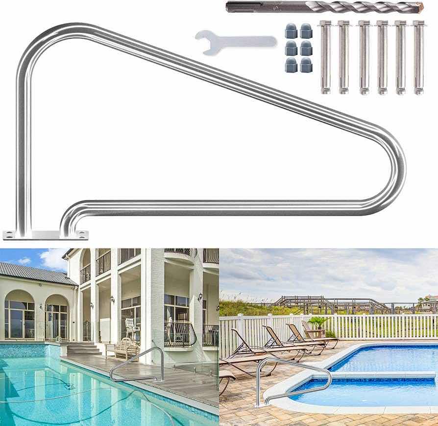Photo 1 of WET ZON STAINLESS STEEL SINGLE POOL HAND RAIL 41.5” X 26”