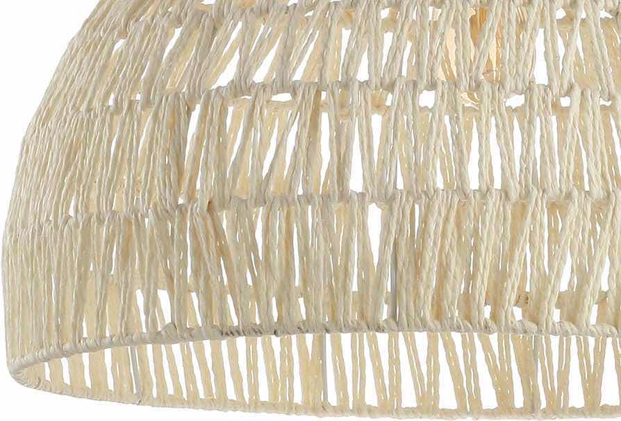 Photo 4 of JONATHAN Y DESIGNS CAMPANA CREAM BOHEMIAN RATTAN WOVEN SINGLE LIGHT 20” PENDANT CEILING LIGHT MODEL JYL6504B