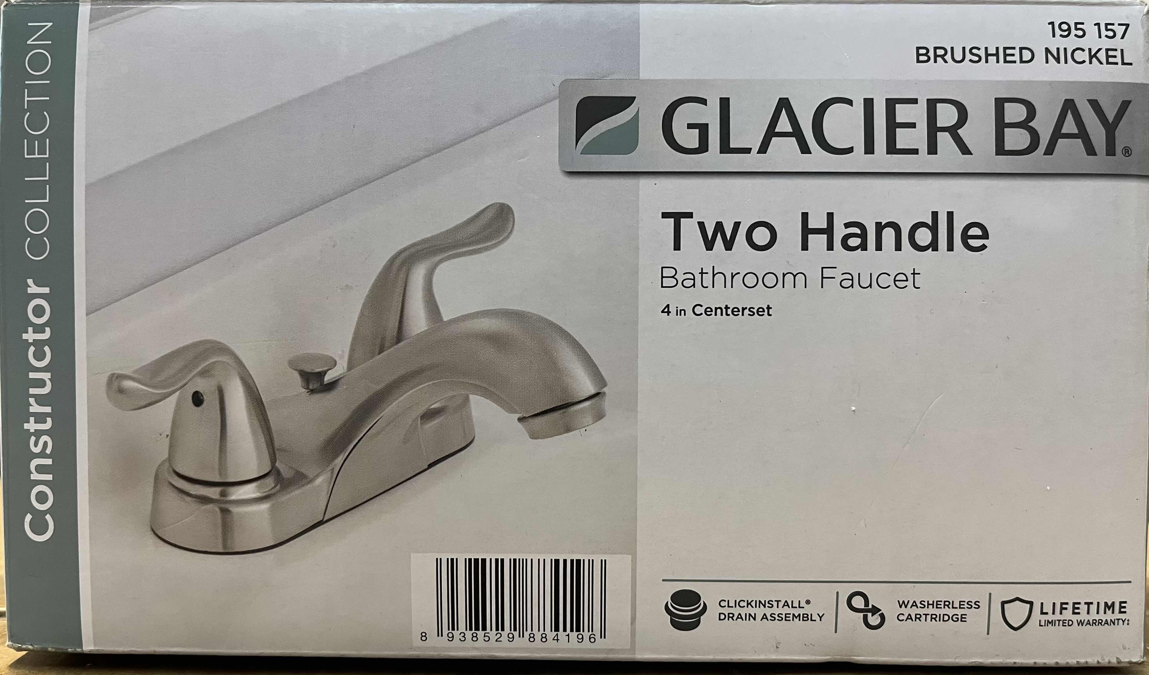 Photo 5 of GLACIER BAY CONSTRUCTOR COLLECTION BRUSHED NICKEL TWO HANDLE BATHROOM FAUCET 195 157