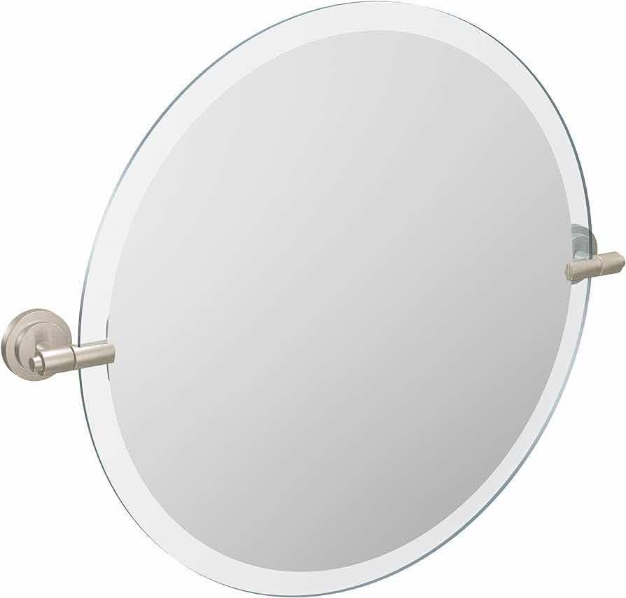 Photo 1 of MOEN ISO BRUSHED NICKEL PIVOTING FRAMELESS ROUND WALL MIRROR MODEL DN0792BN