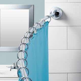 Photo 2 of ZENNA HOME CHROME FINISH DUAL MOUNT NEVER RUST ALUMINUM CURVED SHOWER ROD 50”-72”