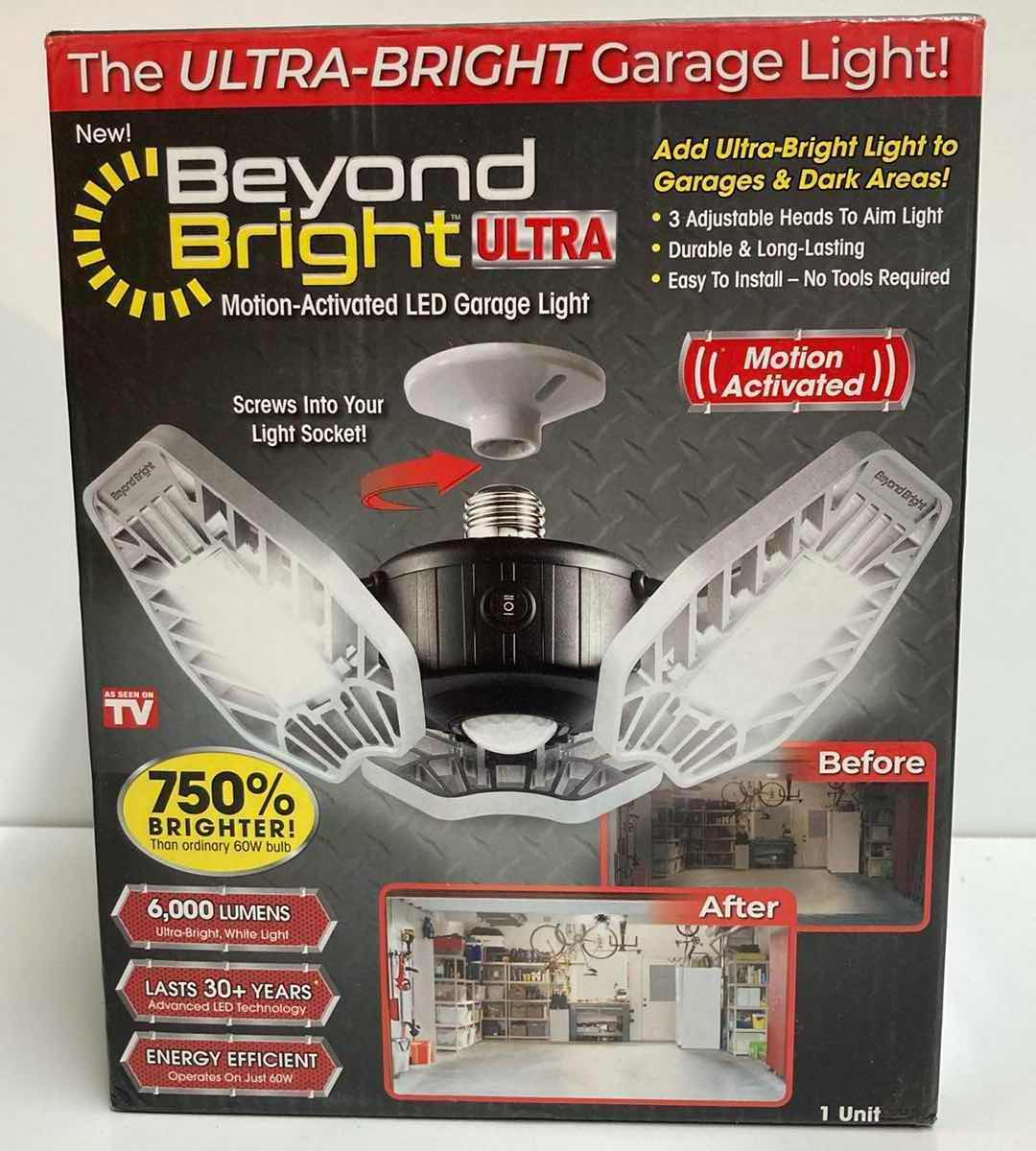 Photo 2 of BEYOND BRIGHT ULTRA MOTION ACTIVATED LED ULTRA-BRIGHT GARAGE LIGHT 6,000 LUMENS