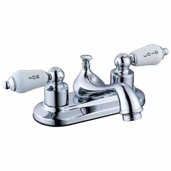 Photo 1 of GLACIER BAY TEAPOT 4” POLISHED CROME CENTERSET TWO HANDLE BATHROOM FAUCET MODEL HD67092W-6301 (READ NOTES)