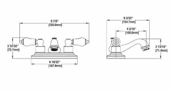 Photo 3 of GLACIER BAY TEAPOT 4” POLISHED CROME CENTERSET TWO HANDLE BATHROOM FAUCET MODEL HD67092W-6301 (READ NOTES)