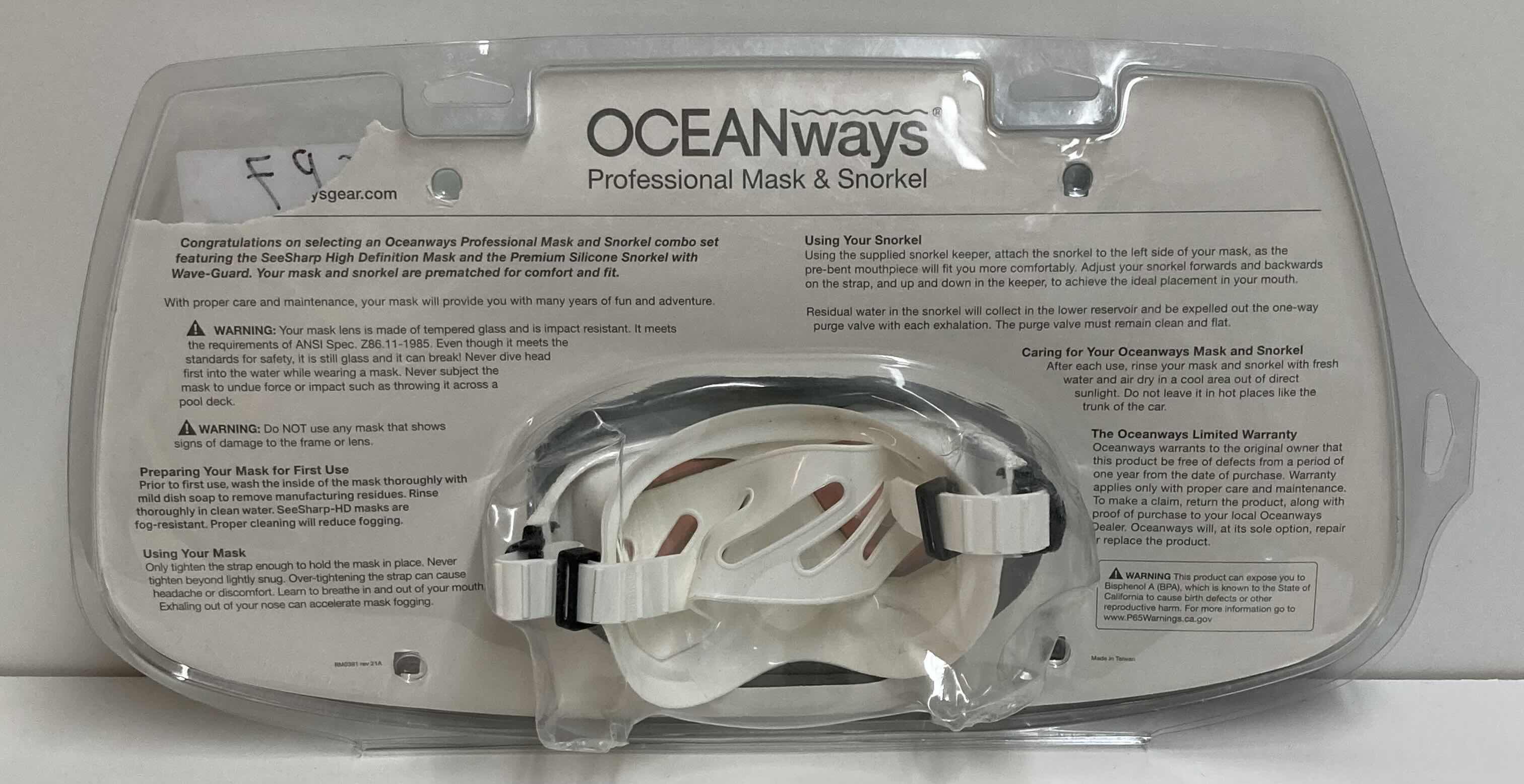 Photo 3 of PROFESSIONAL OCEAN WAYS SEE SHARP PREMIUM SILICONE MASK & SNORKEL COMBO