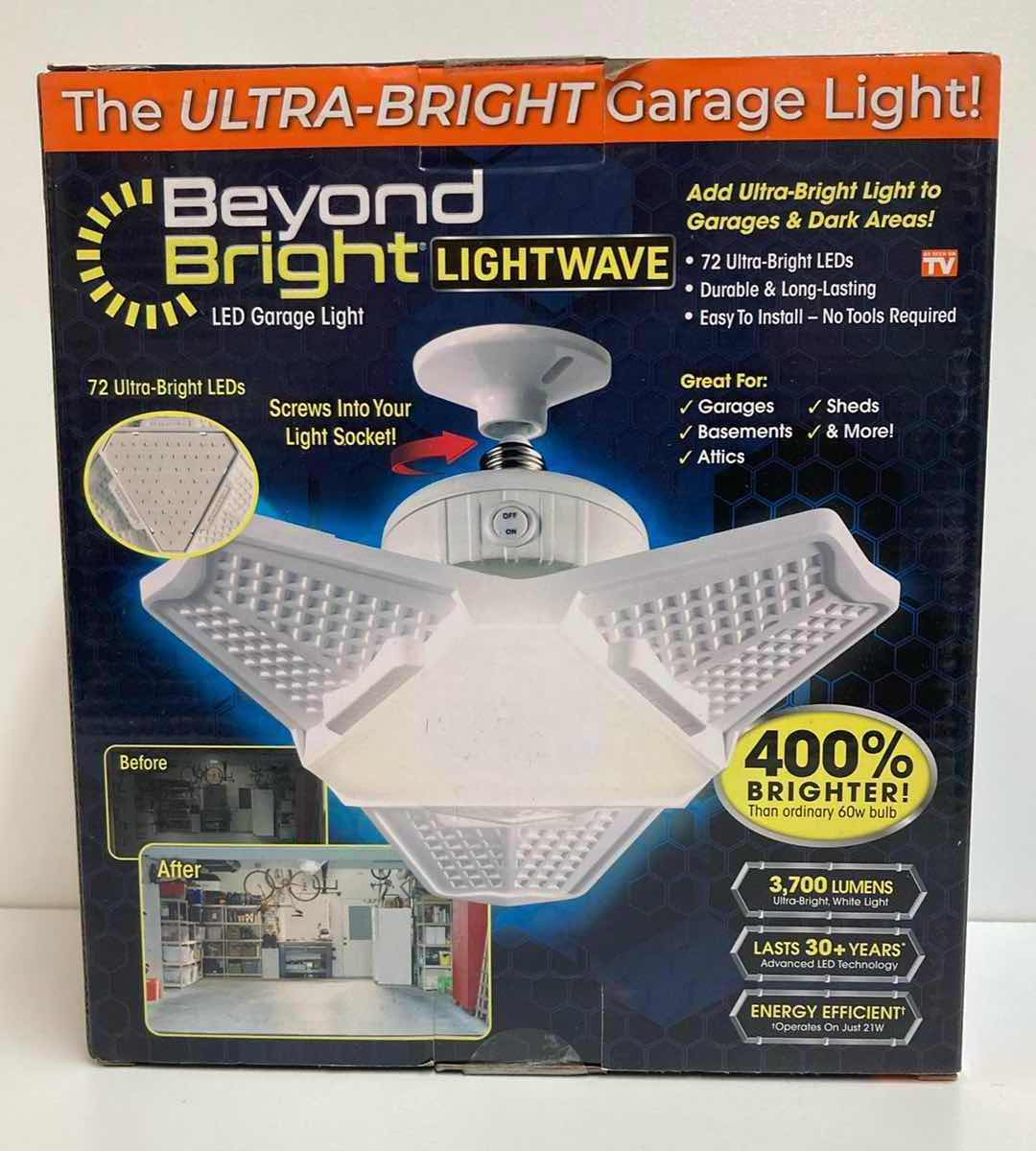 Photo 2 of BEYOND BRIGHT LIGHTWAVE LED ULTRA-BRIGHT GARAGE LIGHT 3,700 LUMENS