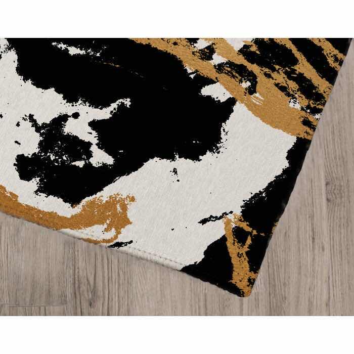 Photo 2 of MCADOO ABSTRACT CHARCOAL & GOLD AREA RUG 36” X 60”