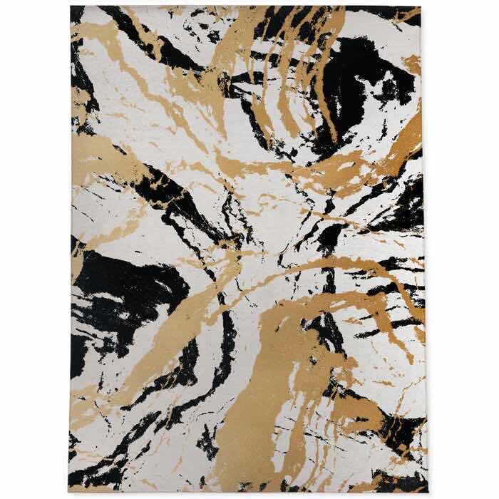 Photo 1 of MCADOO ABSTRACT CHARCOAL & GOLD AREA RUG 36” X 60”