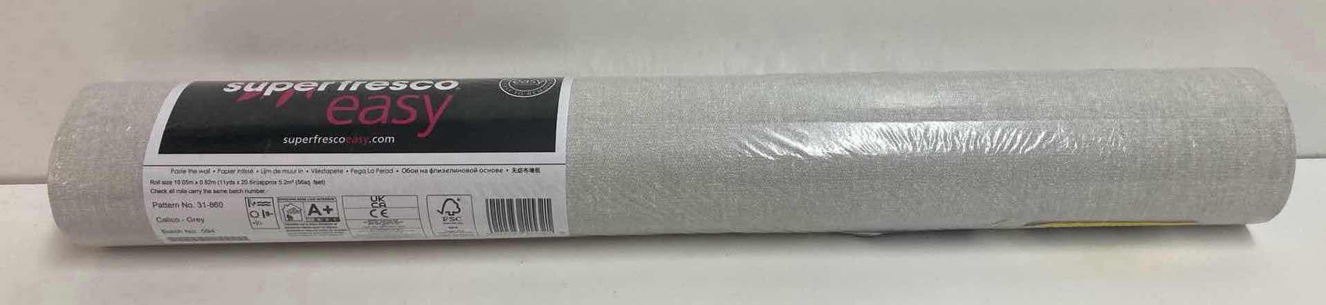 Photo 3 of SUPER FRESCO EASY CALICO GREY WALLPAPER ROLL (56 SQ FT)