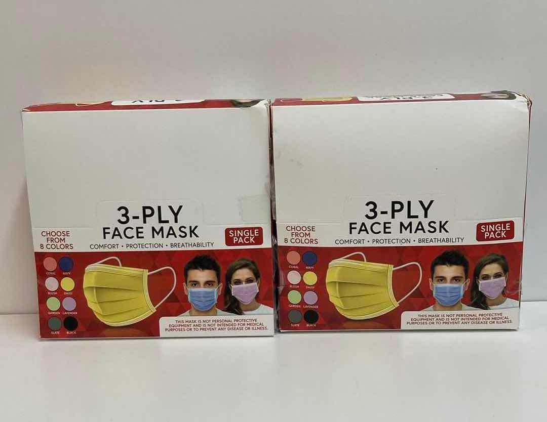 Photo 1 of 3-PLY FACE MASK MULTICOLOR DISPOSABLE MASK (2 SETS OF 80)