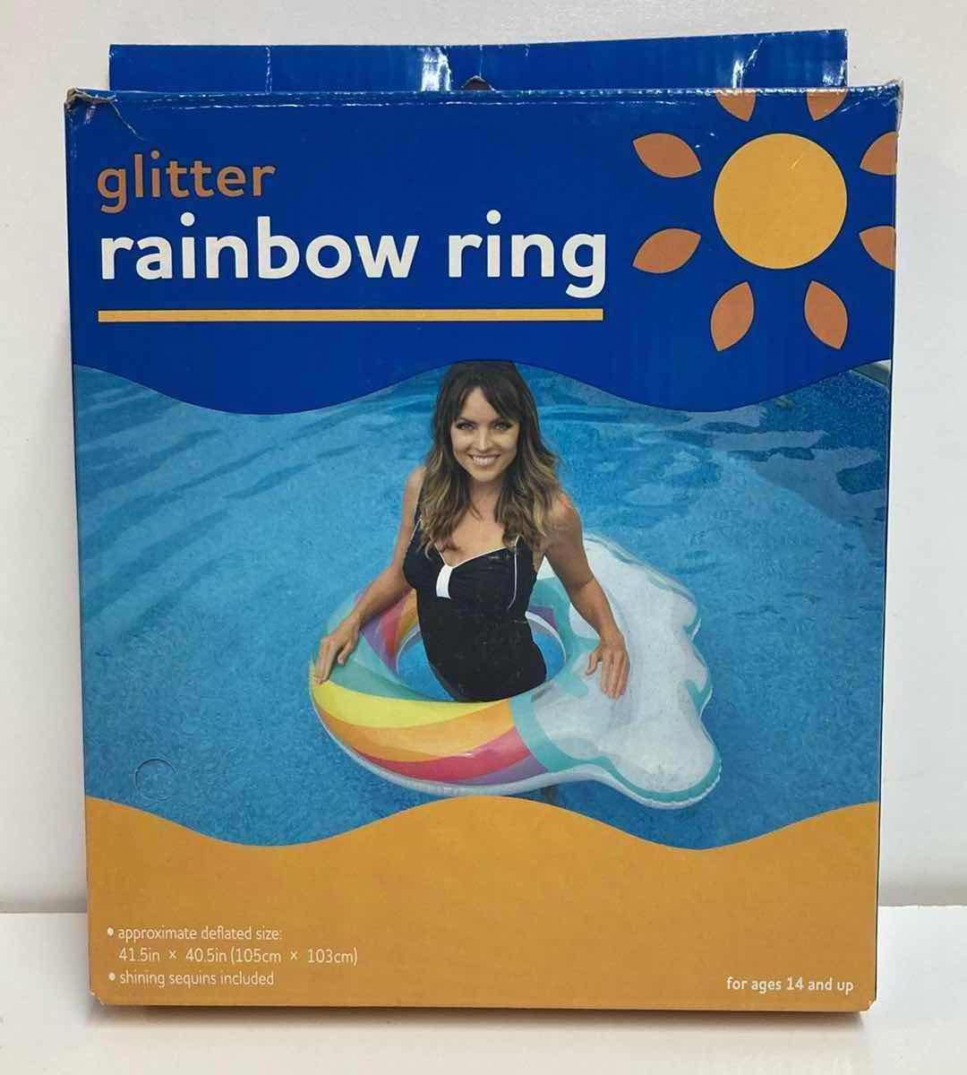 Photo 3 of RITE AID AIR MATTRESS, GLITTER RAINBOW RING & OWL SWIM RING FLOAT