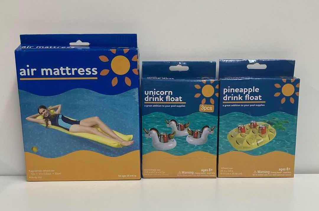Photo 1 of RITE AID AIR MATTRESS, UNICORN DRINK FLOAT & PINEAPPLE DRINK FLOAT