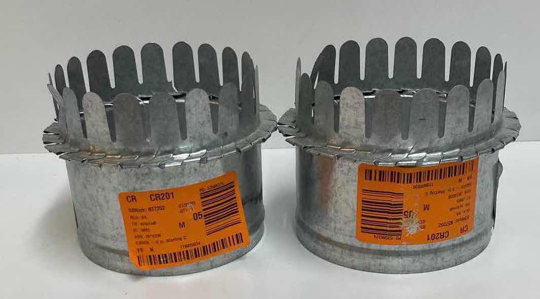 Photo 3 of MASTER FLOW GALVANIZED STEEL DUCT PARTS- (3) STARTING COLLAR 5”, STARTING COLLAR 8”, & FLEXIBLE DUCT 6”