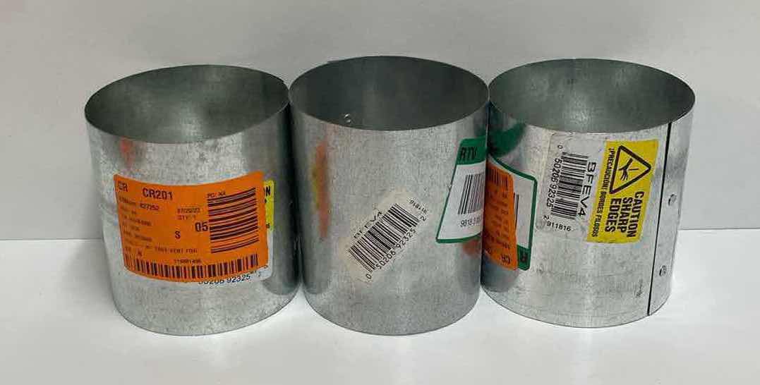 Photo 5 of MASTER FLOW GALVANIZED STEEL DUCT PARTS- COUPLINGS, ELBOWS, FLEXIBLE COLLAR, & EAVE VENTS SIZES 3”-4” (SET OF 11)