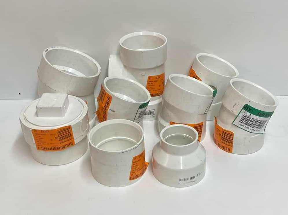 Photo 1 of CHARLOTTE PARTS- CLEANOUTS, ELBOWS, COUPLING, & CONNECTOR SIZES 3”-4” (SET OF 9)