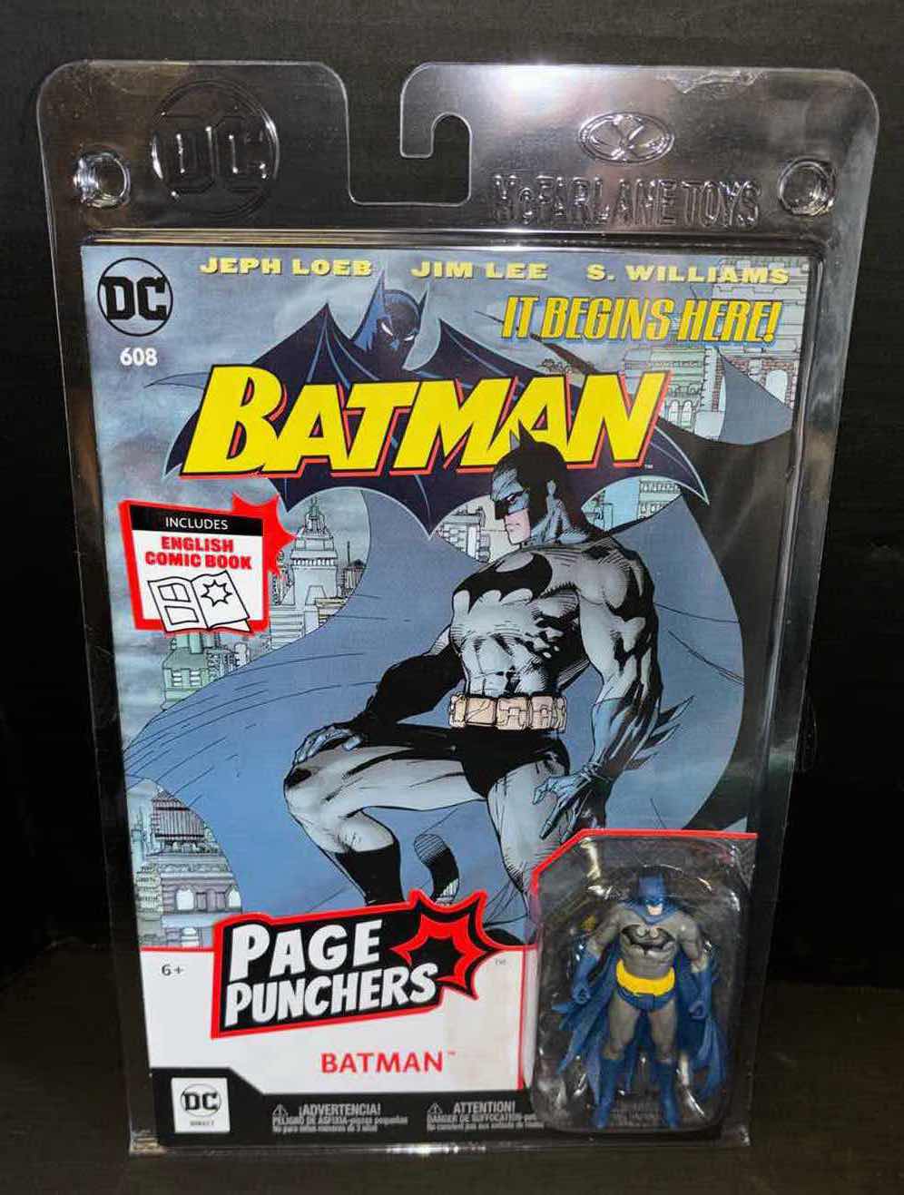 Photo 1 of NEW MCFARLANE TOYS DC DIRECT PAGE PUNCHERS  #608 “BATMAN IT BEGINS HERE!” ENGLISH COMIC BOOK & MINI ACTION FIGURE