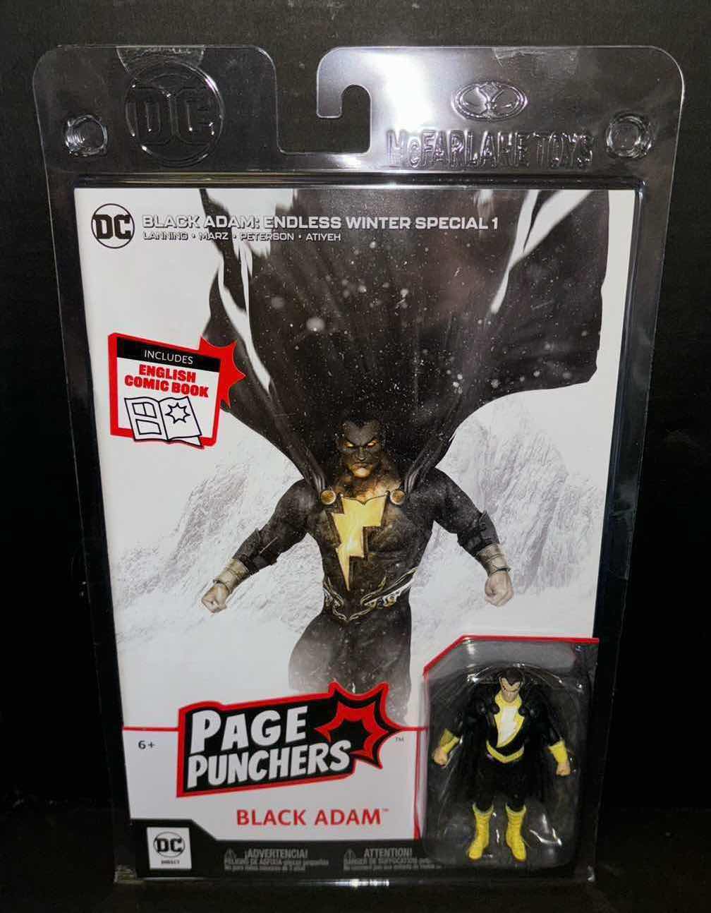 Photo 1 of NEW MCFARLANE TOYS DC DIRECT PAGE PUNCHERS  “BLACK ADAM: ENDLESS WINTER SPECIAL 1” ENGLISH COMIC BOOK & MINI ACTION FIGURE