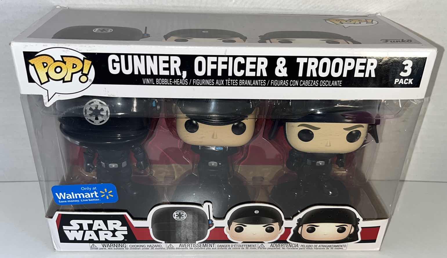 Photo 1 of NEW FUNKO POP! VINYL BOBBLE-HEAD FIGURINES, STAR WARS GUNNER OFFICER & TROOPER 3-PACK $65.99 (1)