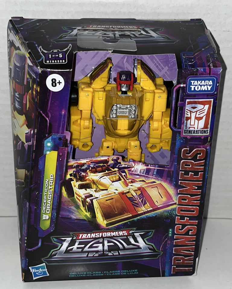 Photo 1 of BRAND NEW HASBRO TAKARA TOMY TRANSFORMERS LEGACY, DECEPTICON “DRAGSTRIP” (1)