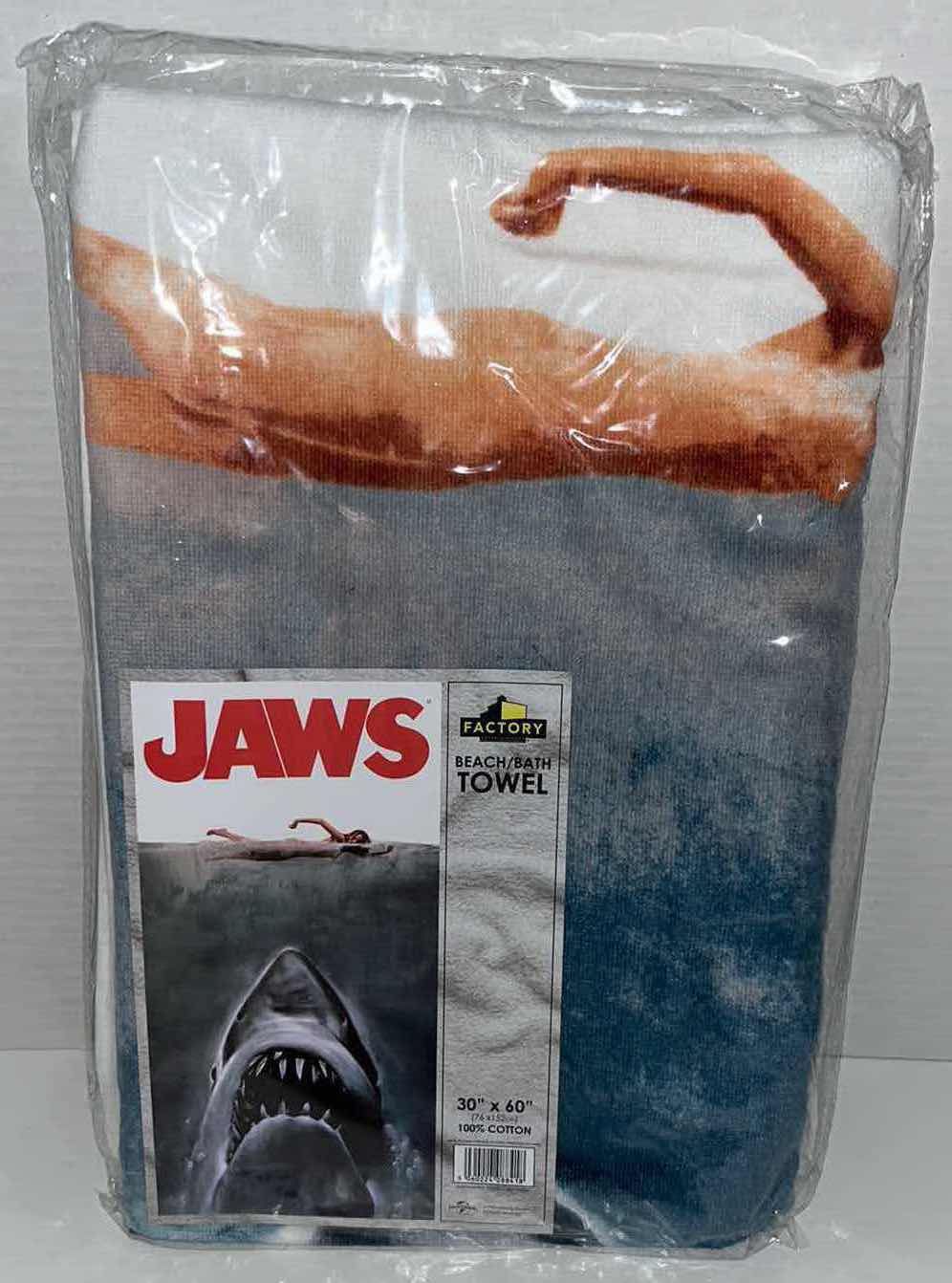 Photo 1 of BRAND NEW FACTORY ENTERTAINMENT 30” X 60” BEACH/BATH TOWEL, JAWS (1)