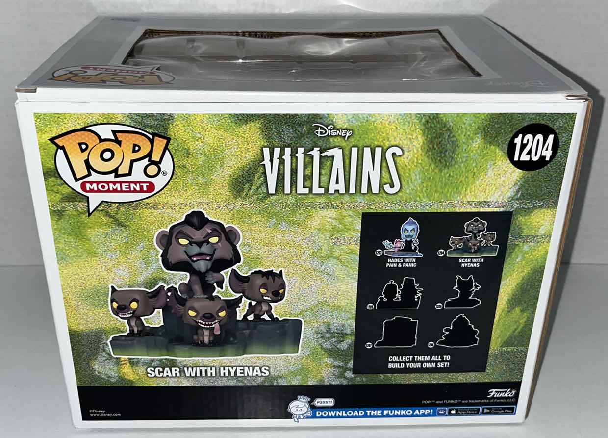 Photo 3 of NEW FUNKO POP! MOMENT VINYL FIGURINE, DISNEY VILLAINS #1204 SCAR W HYENAS (1)