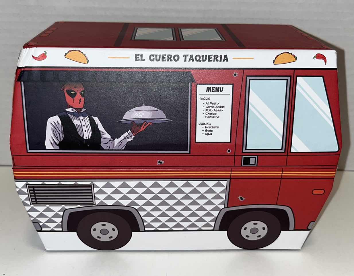 Photo 1 of NEW BIOWORLD MARVEL DEADPOOL EL GUERO TAQUERIA 3 PAIR CREW SOCK BOX SET (ADULT 10-13)