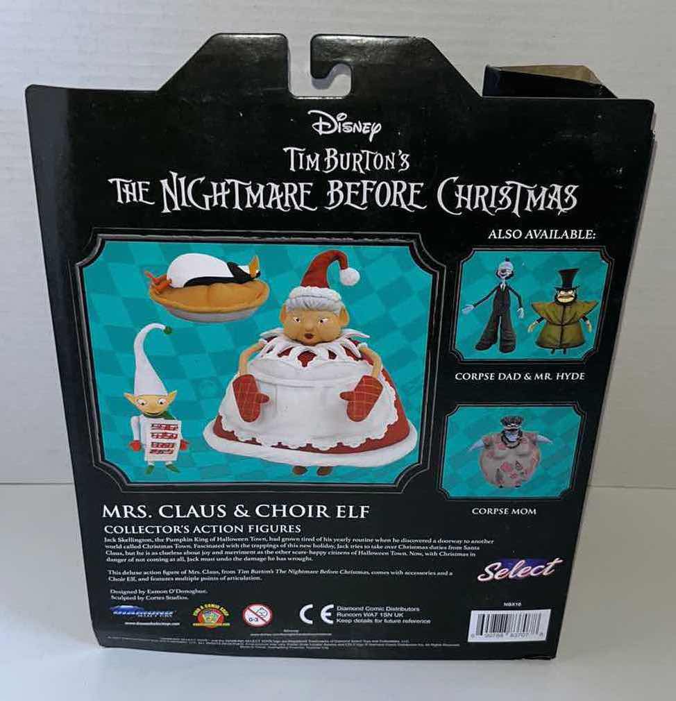 Photo 4 of NEW DIAMOND SELECT TOYS DISNEY TIM BURTONS THE NIGHTMARE BEFORE CHRISTMAS TWO-PACK, “MRS CLAUS & CHOIR ELF” $35.00 (1)