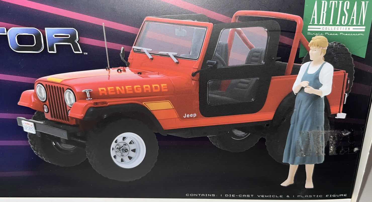 Photo 2 of BRAND NEW GREENLIGHT COLLECTIBLES ARTISAN COLLECTION LIMITED EDITION THE TERMINATOR 1983 JEEP CJ-7 RENEGADE W SARAH CONNOR FIGURE (1)