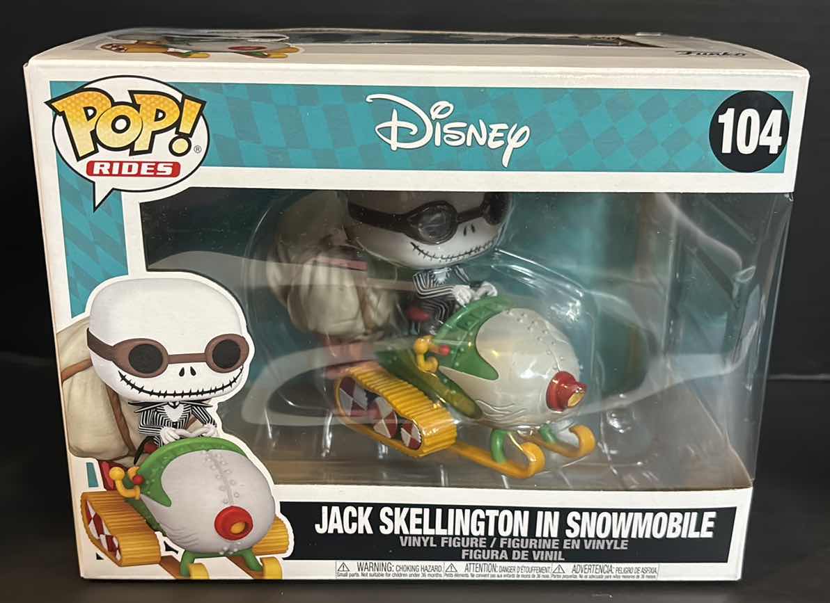 Photo 2 of NEW FUNKO POP! RIDES VINYL FIGURE, #104 DISNEY TIM BURTONS THE NIGHTMARE BEFORE CHRISTMAS JACK SKELLINGTON IN SNOWMOBILE 