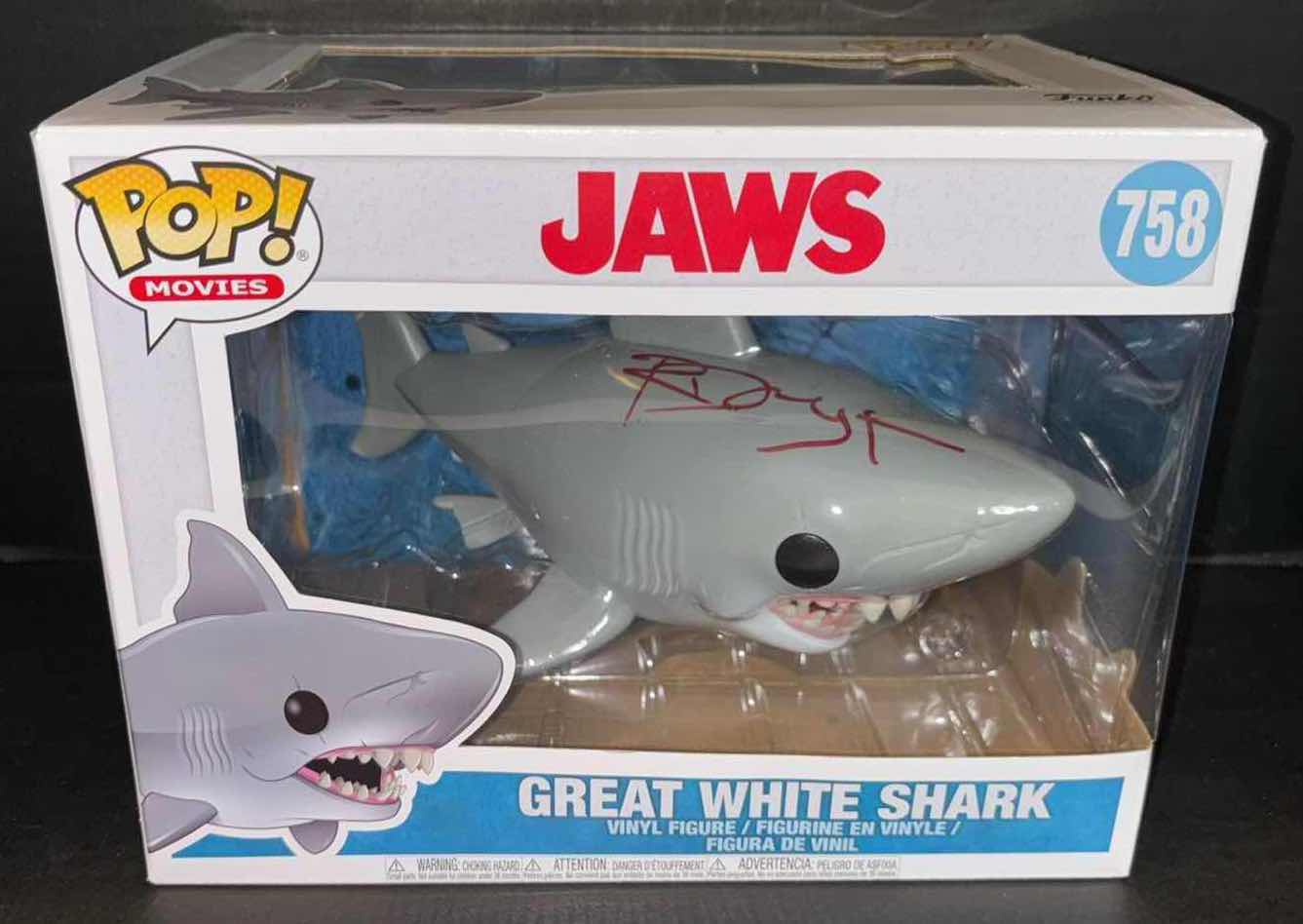 Photo 2 of NEW FUNKO POP! MOVIES VINYL FIGURE, RICHARD DREYFUSS SIGNED #758 JAWS GREAT WHITE SHARK