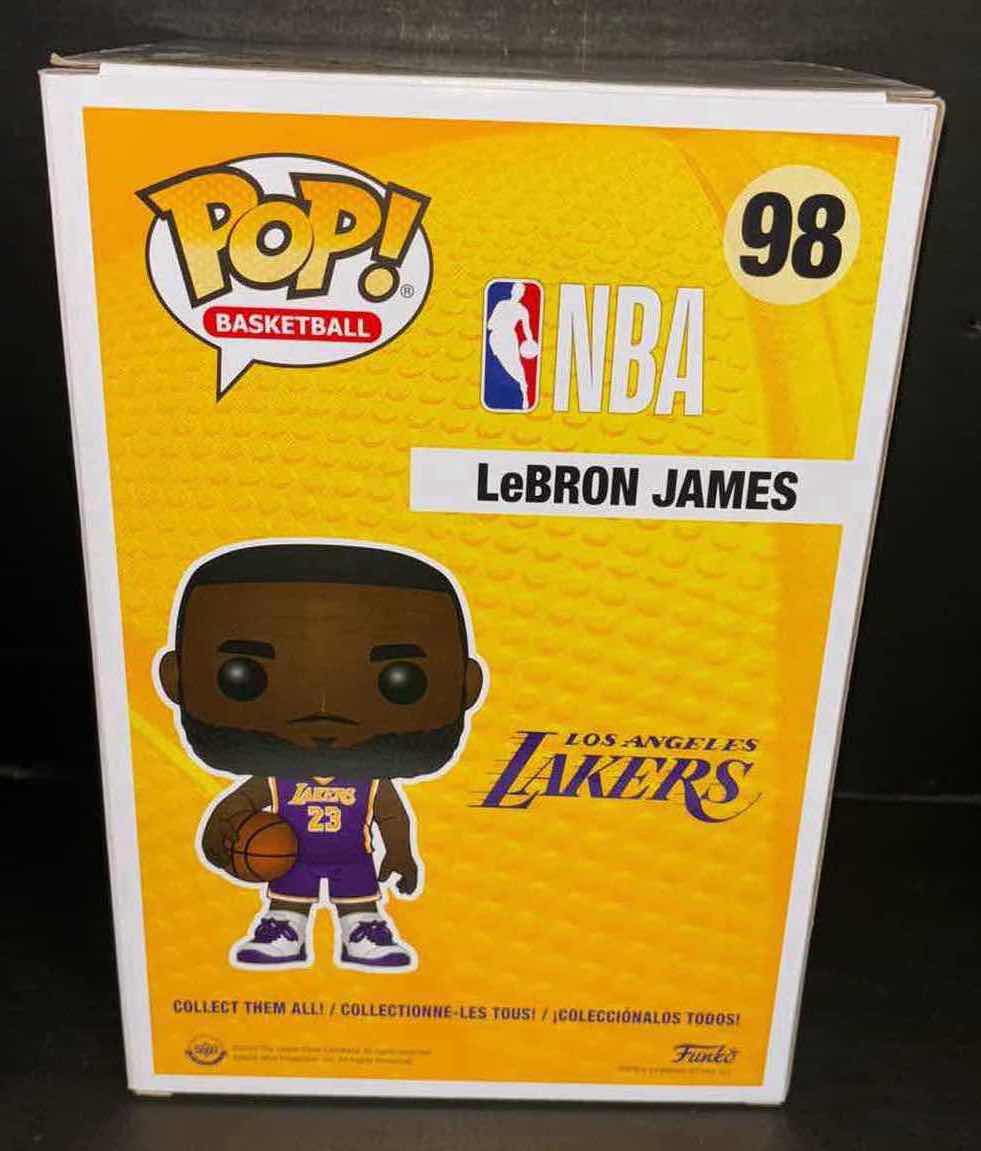 Photo 5 of NEW FUNKO POP! BASKETBALL 10” VINYL FIGURE, #98 LOS ANGELES LAKERS LEBRON JAMES (PURPLE JERSEY) 