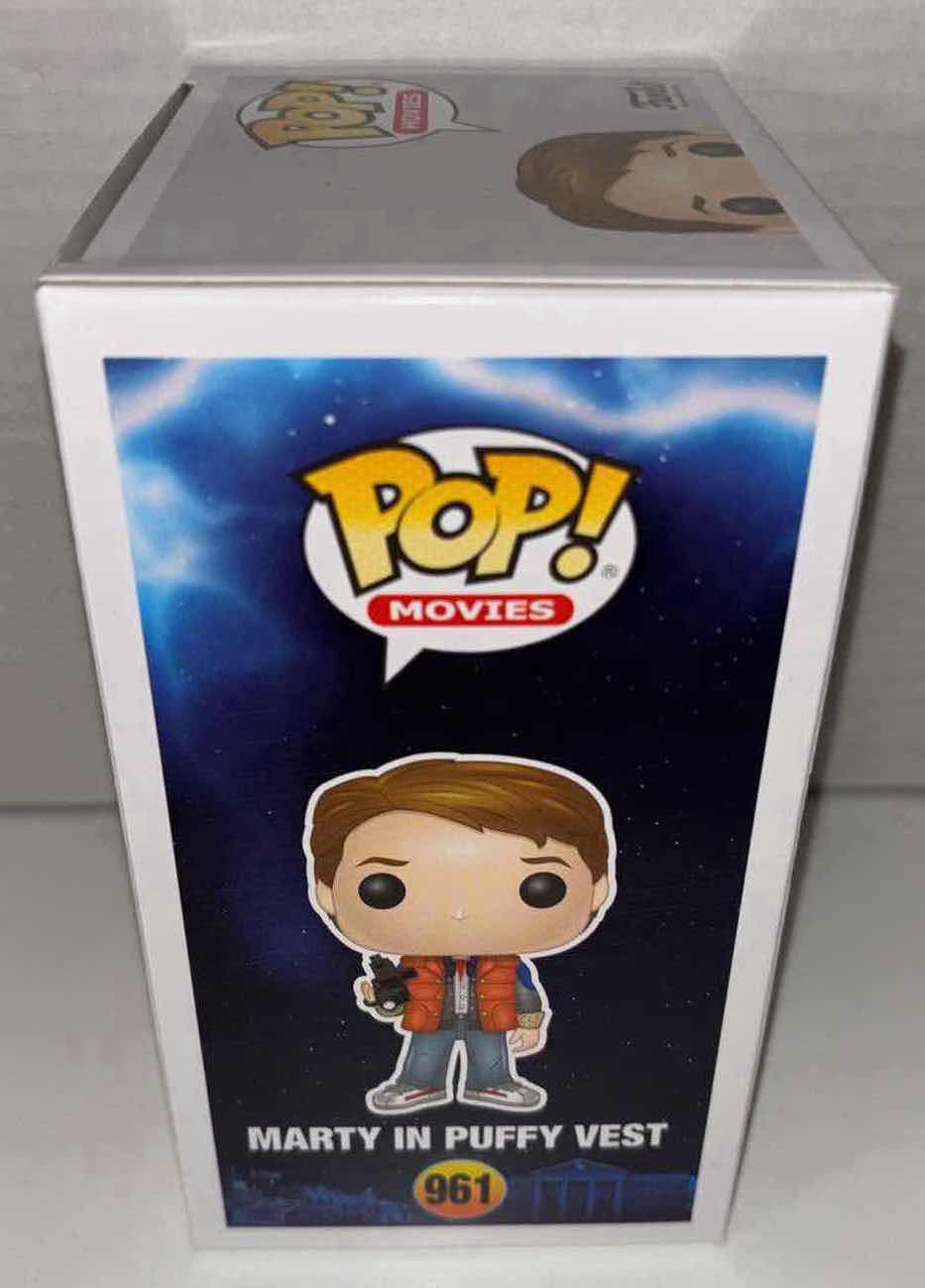 Photo 2 of NEW FUNKO POP! MOVIES VINYL FIGURE, BACK TO THE FUTURE #961 MARTY IN PUFFY VEST