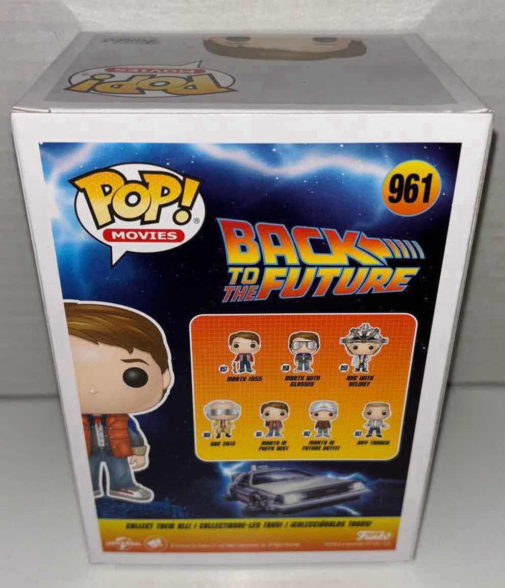 Photo 3 of NEW FUNKO POP! MOVIES VINYL FIGURE, BACK TO THE FUTURE #961 MARTY IN PUFFY VEST