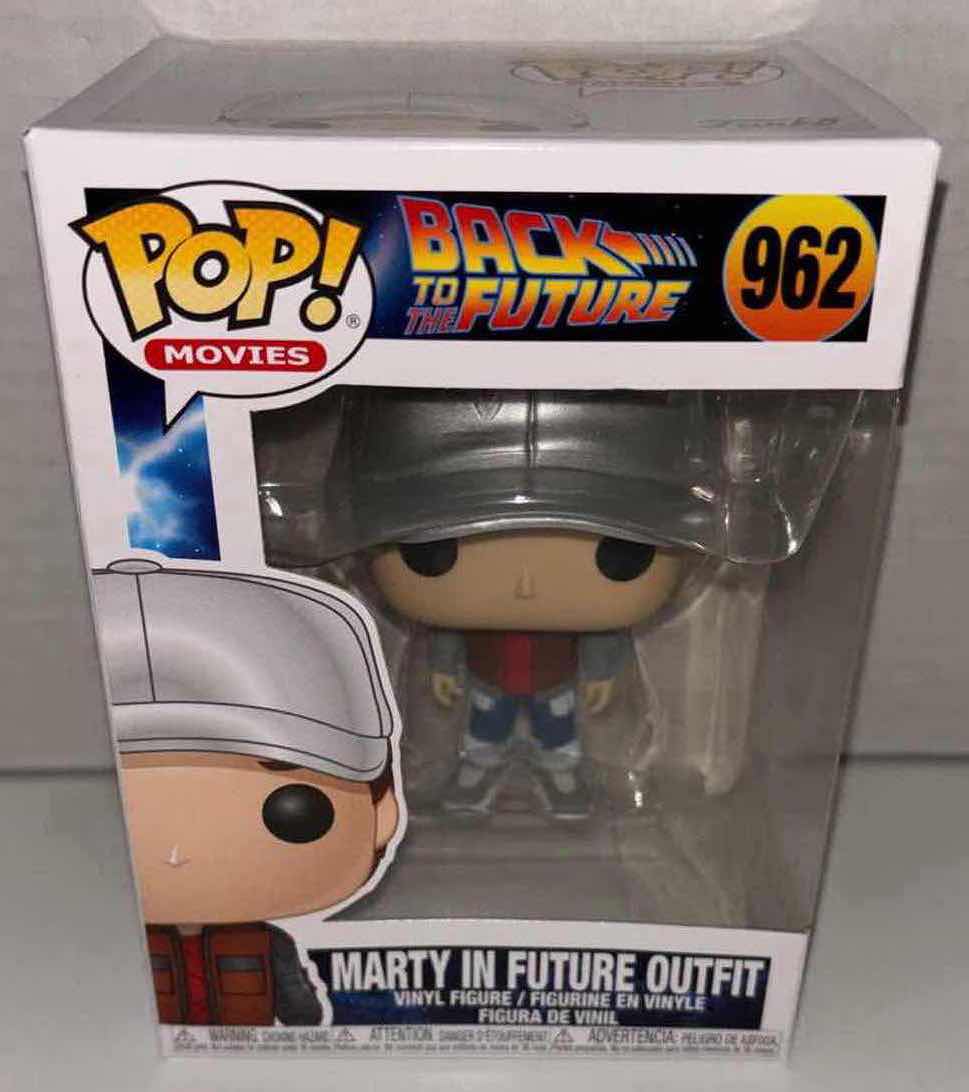 Photo 1 of NEW FUNKO POP! MOVIES VINYL FIGURE, BACK TO THE FUTURE #962 MARTY IN FUTURE OUTFIT