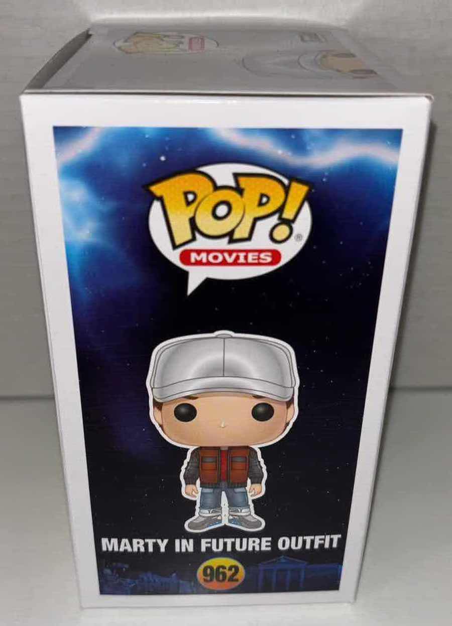 Photo 2 of NEW FUNKO POP! MOVIES VINYL FIGURE, BACK TO THE FUTURE #962 MARTY IN FUTURE OUTFIT
