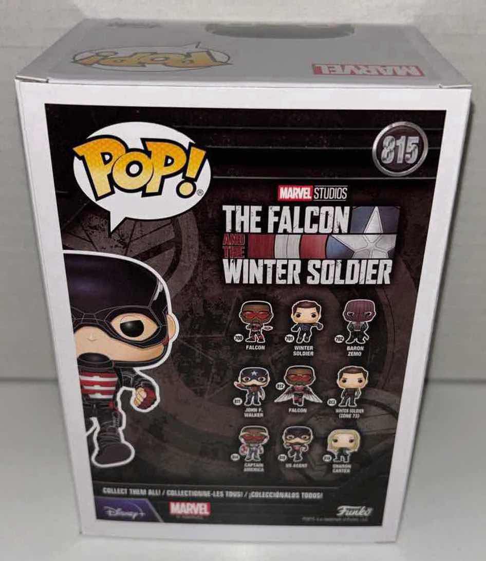 Photo 3 of NEW FUNKO POP! MARVEL STUDIOS VINYL FIGURE, #815 THE FALCON AND THE WINTER SOLDIER