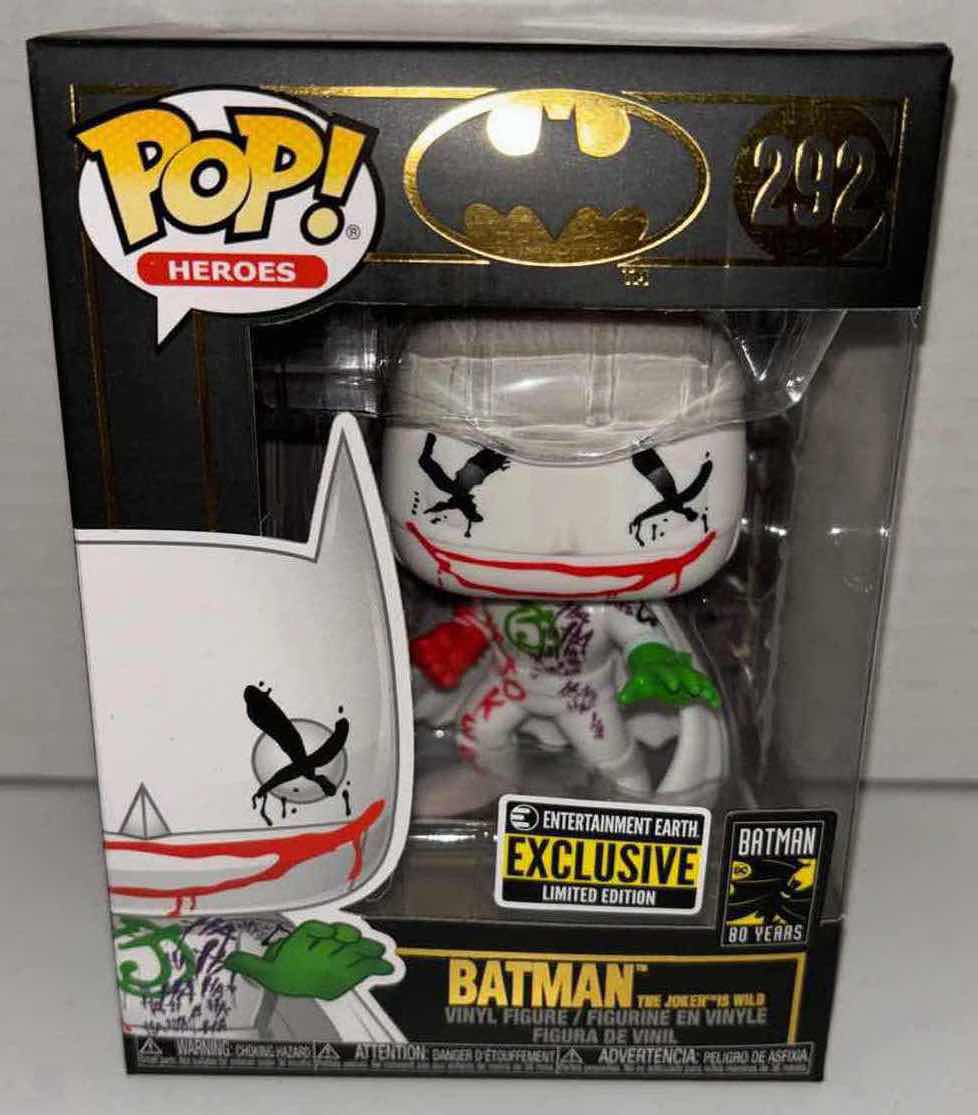 Photo 1 of NEW FUNKO POP! HEROES VINYL FIGURE, LIMITED EDITION BATMAN 80 YEARS #292 BATMAN THE JOKER IS WILD