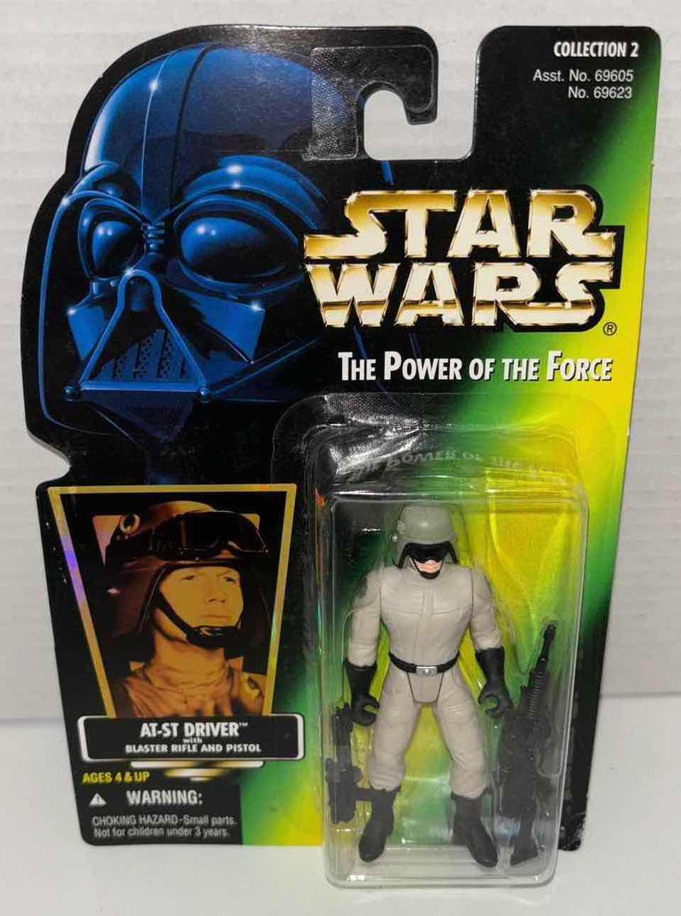 Photo 1 of NEW KENNER STAR WARS THE POWER OF THE FORCE ACTION FIGURE, AT-ST DRIVER W BLASTER RIFLE & PISTOL