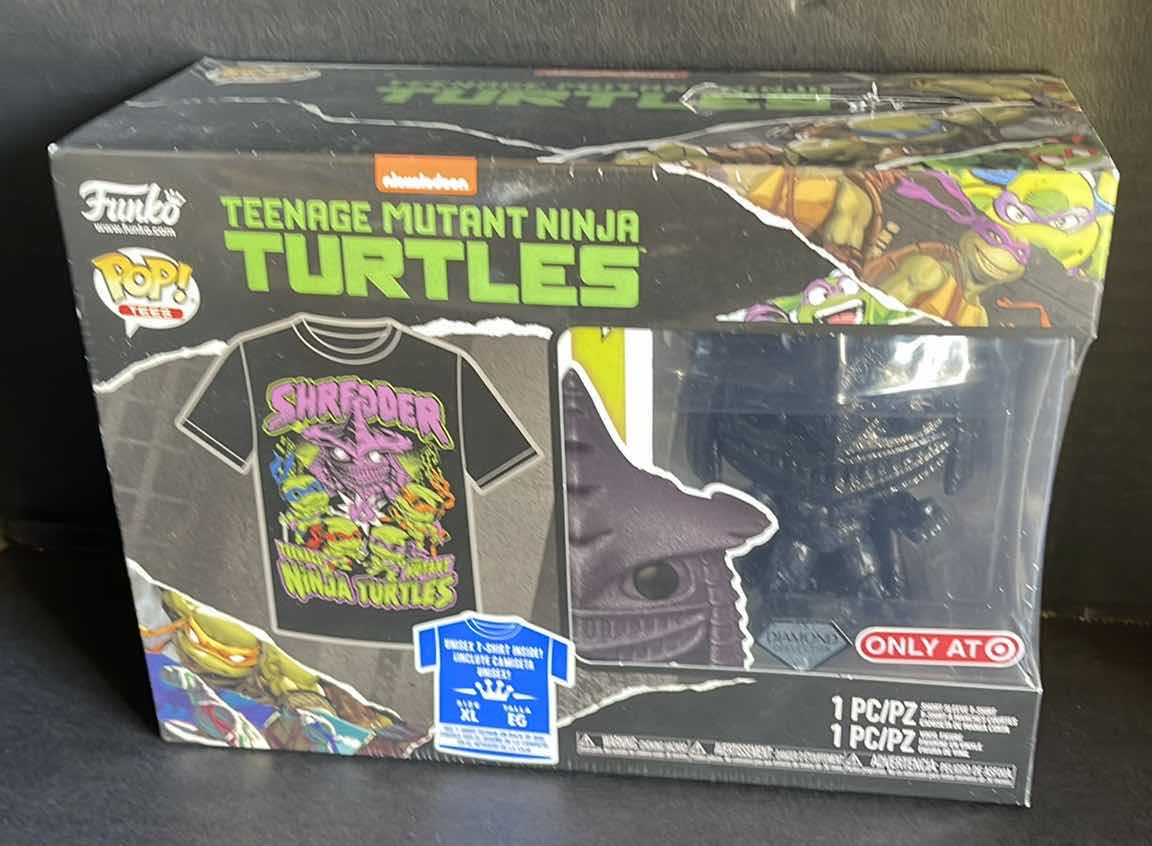 Photo 1 of NEW FUNKO POP TEES TMNT SHREDDER DIAMOND COLLECTION VINYL FIGURE & UNISEX T-SHIRT (XL)