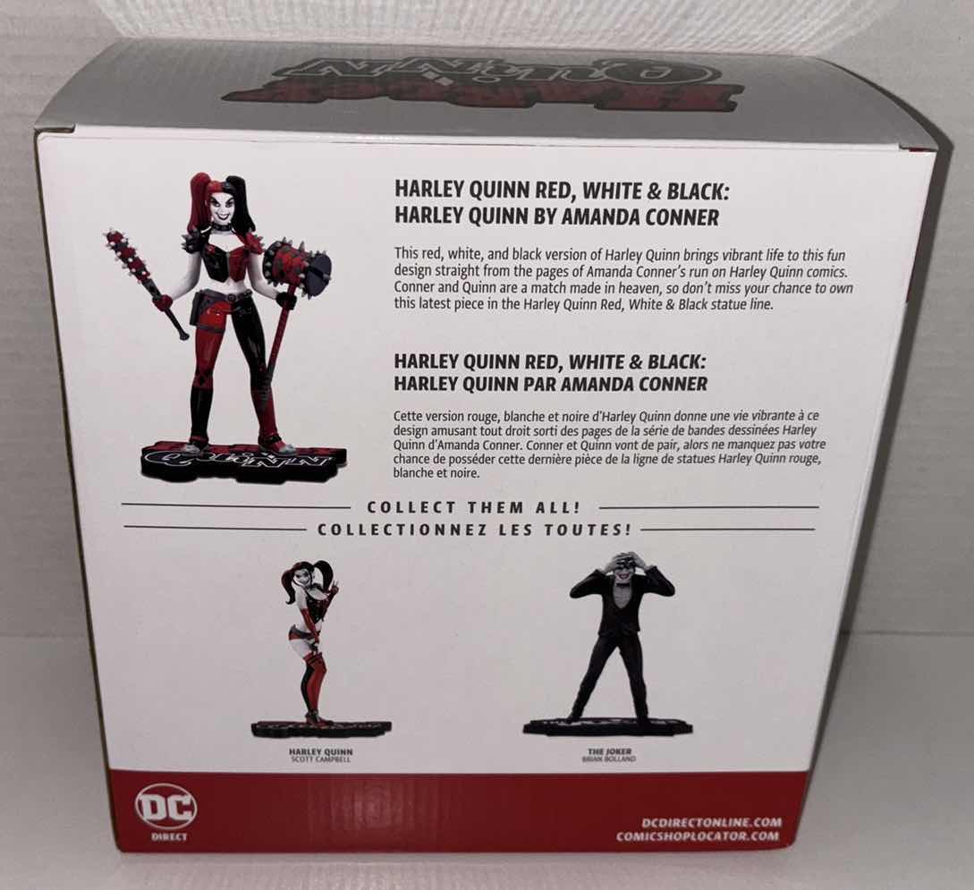 Photo 6 of BRAND NEW MCFARLANE TOYS DC DIRECT HARLEY QUINN RED, WHITE & BLACK 7” RESIN STATUE BY AMANDA CONNER, NUMBERED LIMITED EDITION 
