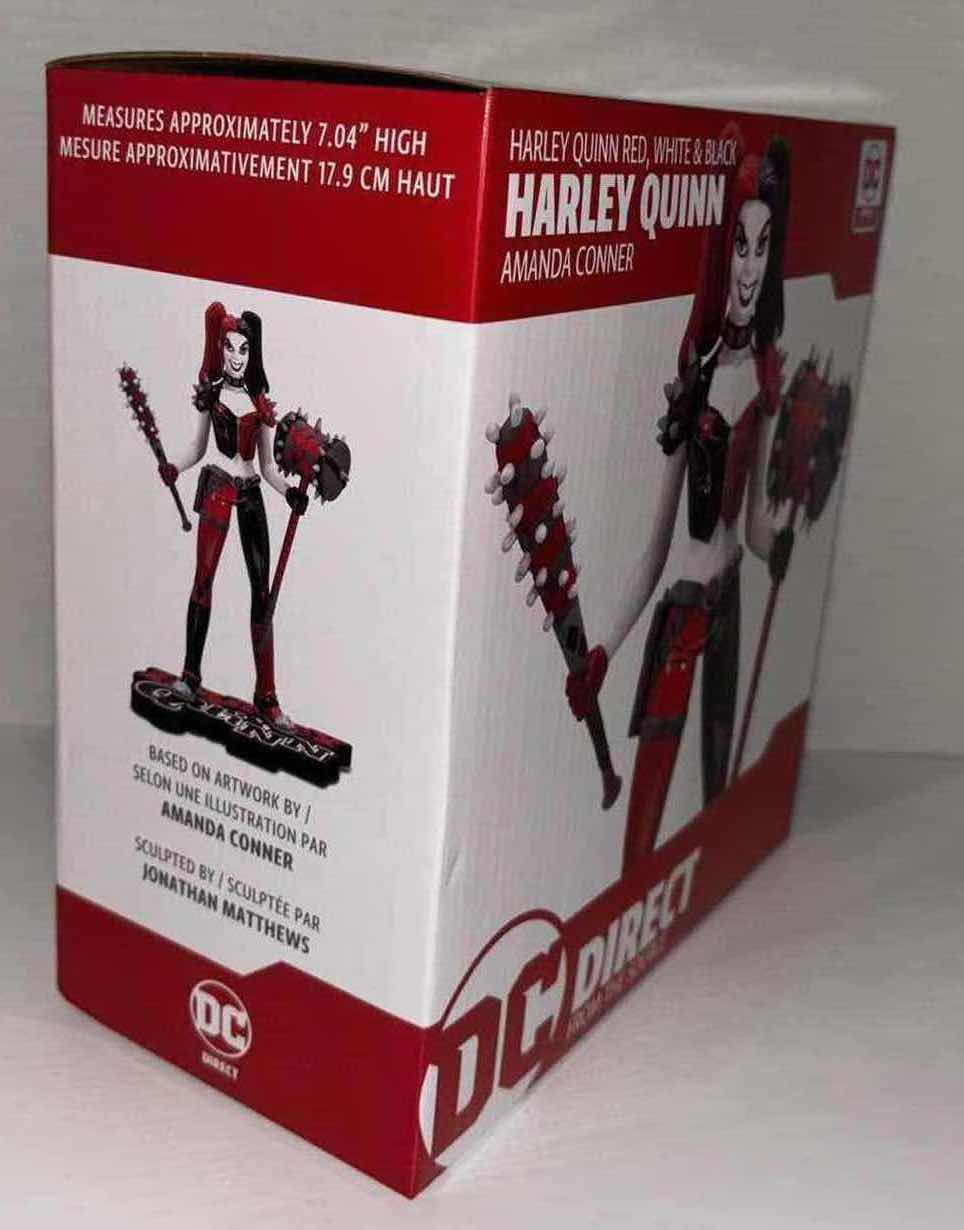Photo 4 of BRAND NEW MCFARLANE TOYS DC DIRECT HARLEY QUINN RED, WHITE & BLACK 7” RESIN STATUE BY AMANDA CONNER, NUMBERED LIMITED EDITION 