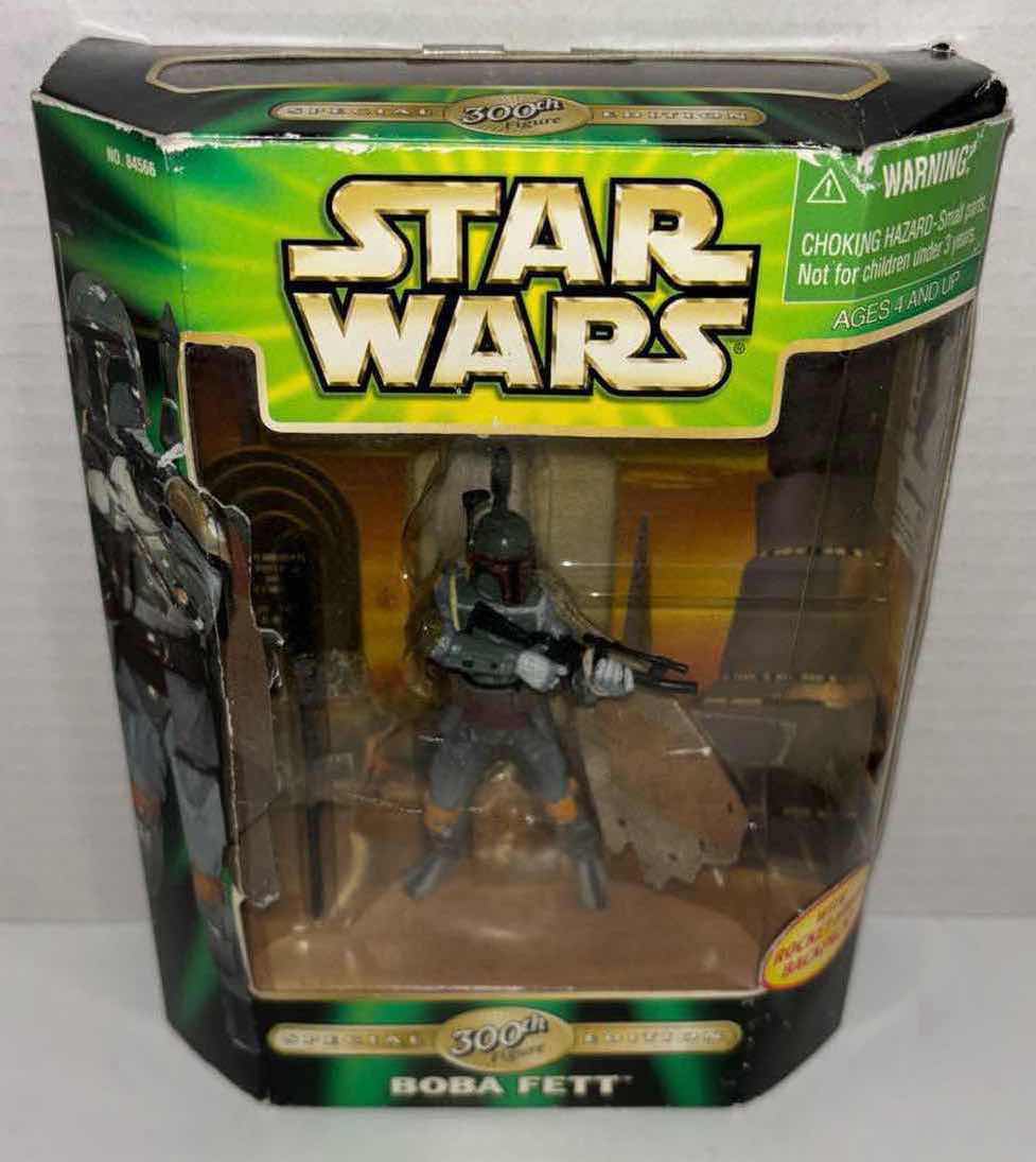 Photo 2 of HASBRO STAR WARS 2000 SPECIAL EDITION 300TH FIGURE “BOBA FETT” W ROCKET-FIRING BACKPACK, 3.75”