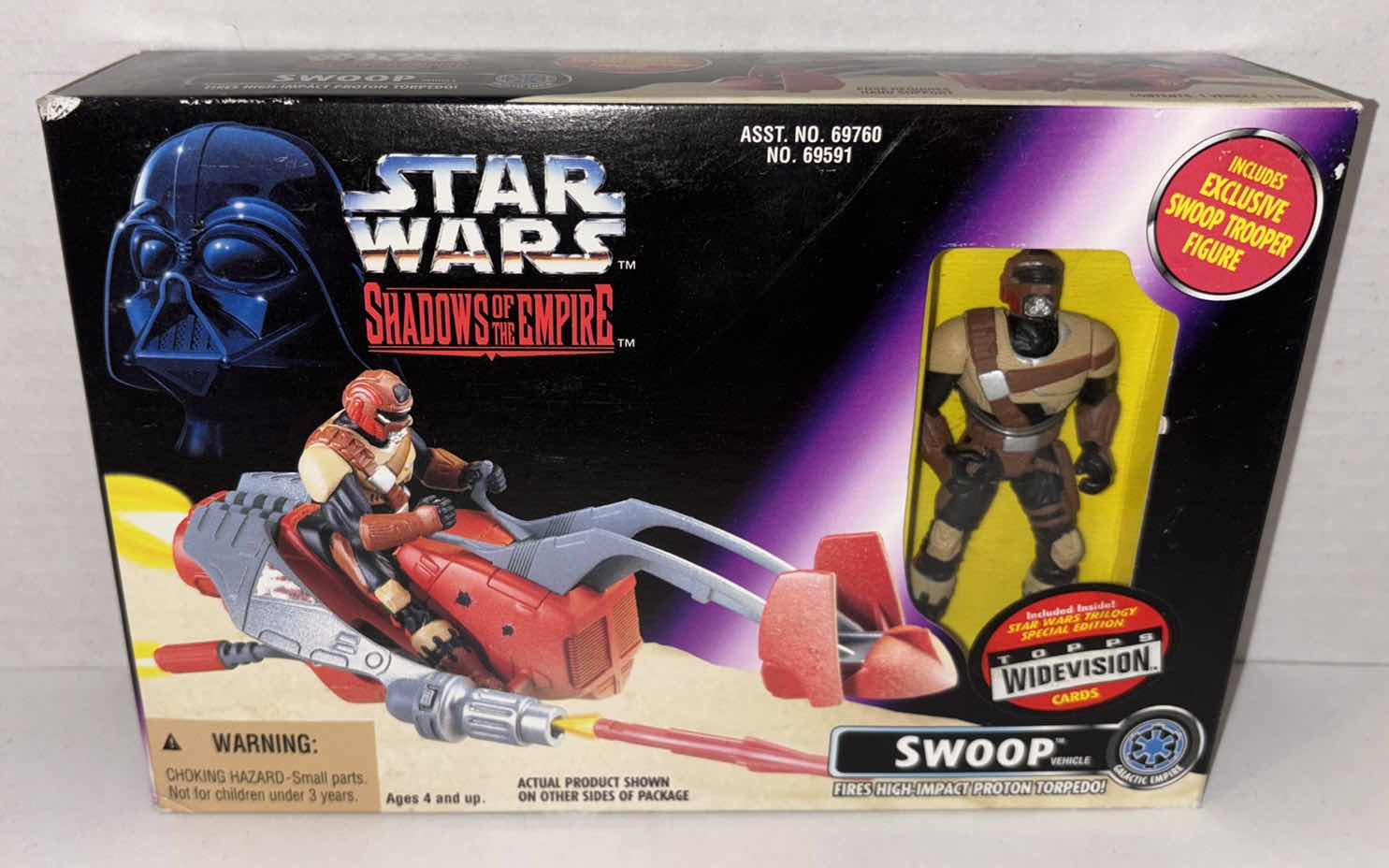 Photo 1 of NEW KENNER STAR WARS SHADOWS OF THE EMPIRE SWOOP VEHICLE & TROOPER ACTION FIGURE, 1996 