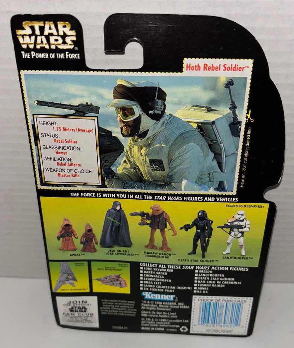 Photo 3 of NEW KENNER STAR WARS THE POWER OF THE FORCE ACTION FIGURE, HOTH REBEL SOLDIER W SURVIVAL BACKPACK & BLASTER RIFLE