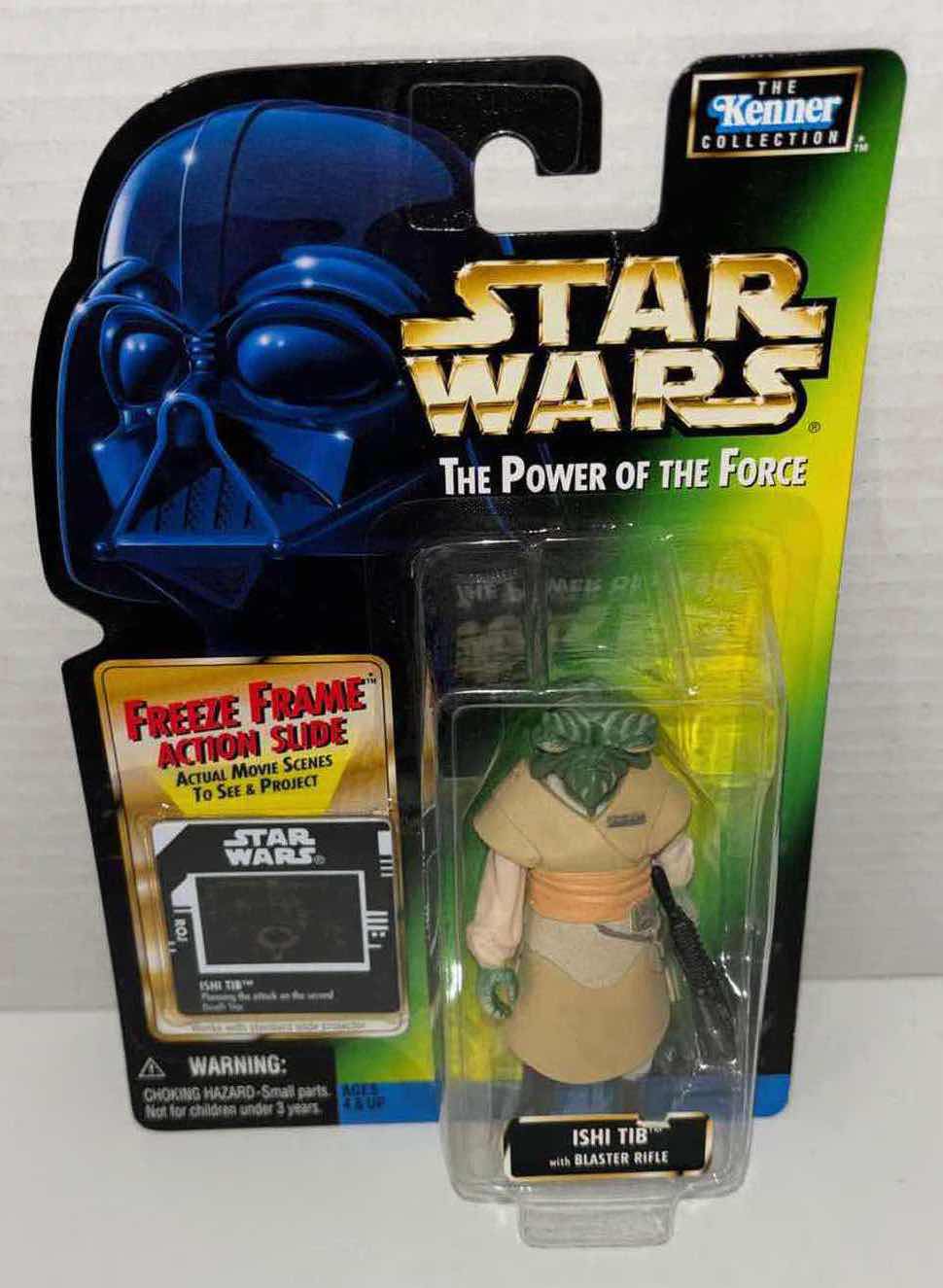 Photo 1 of NEW KENNER STAR WARS THE POWER OF THE FORCE ACTION FIGURE, ISHI TIB W BLASTER RIFLE & FREEZE FRAME ACTION SLIDE