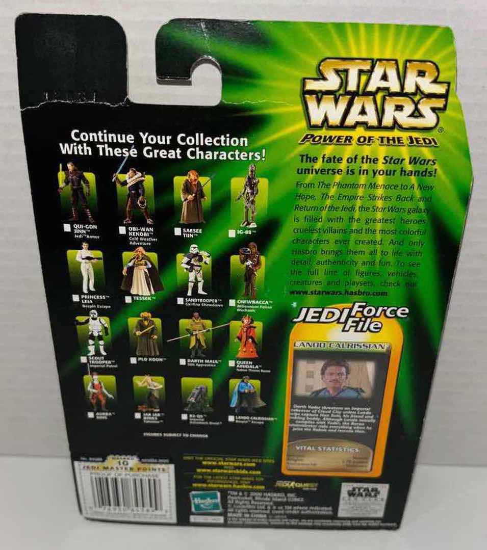 Photo 3 of NEW HASBRO STAR WARS POWER OF THE JEDI ACTION FIGURE, LANDO CALRISSIAN & JEDI FORCE FILE