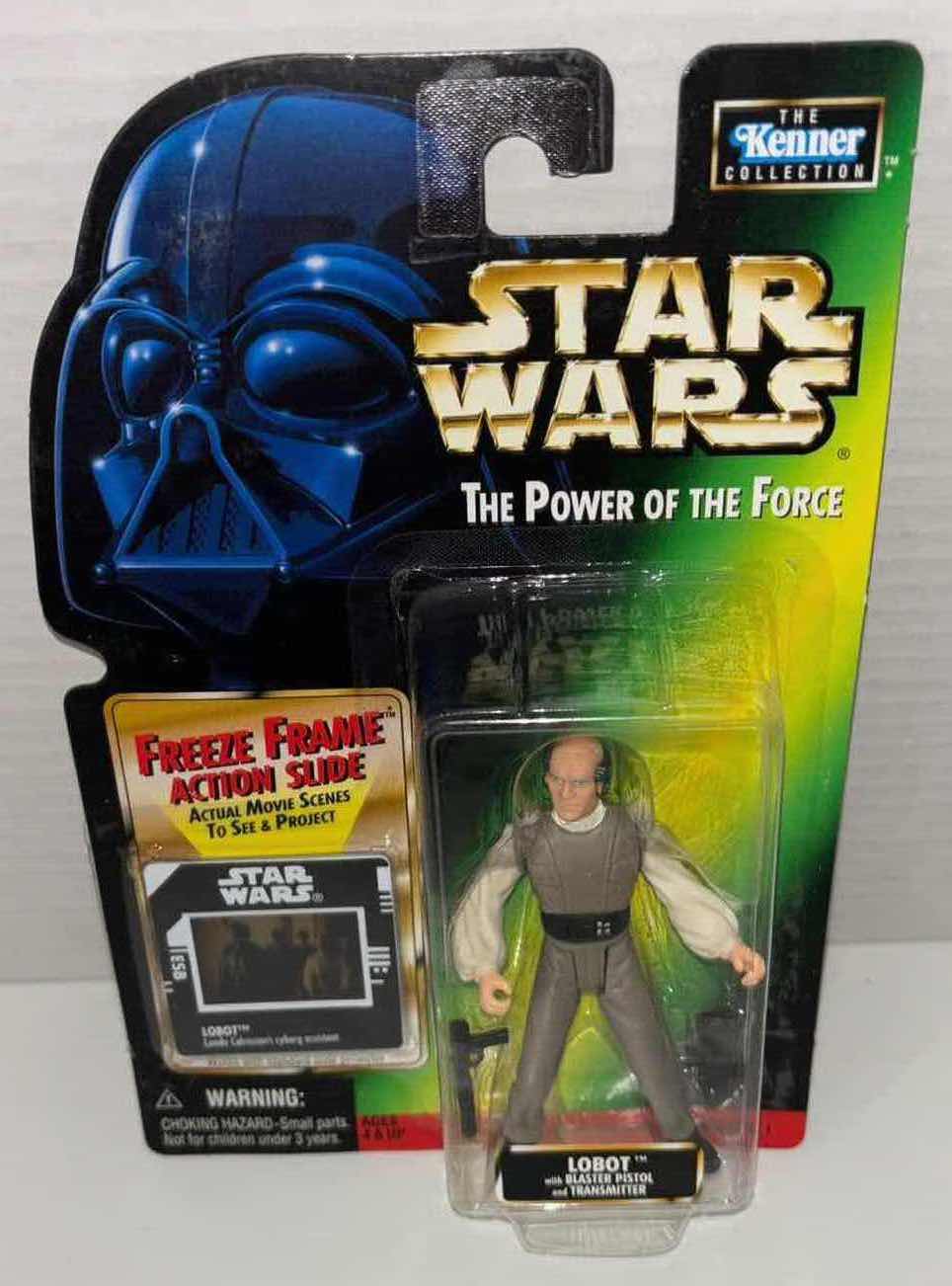 Photo 1 of NEW KENNER STAR WARS THE POWER OF THE FORCE ACTION FIGURE, LOBOT W BLASTER PISTOL, TRANSMITTER & FREEZE FRAME ACTION SLIDE