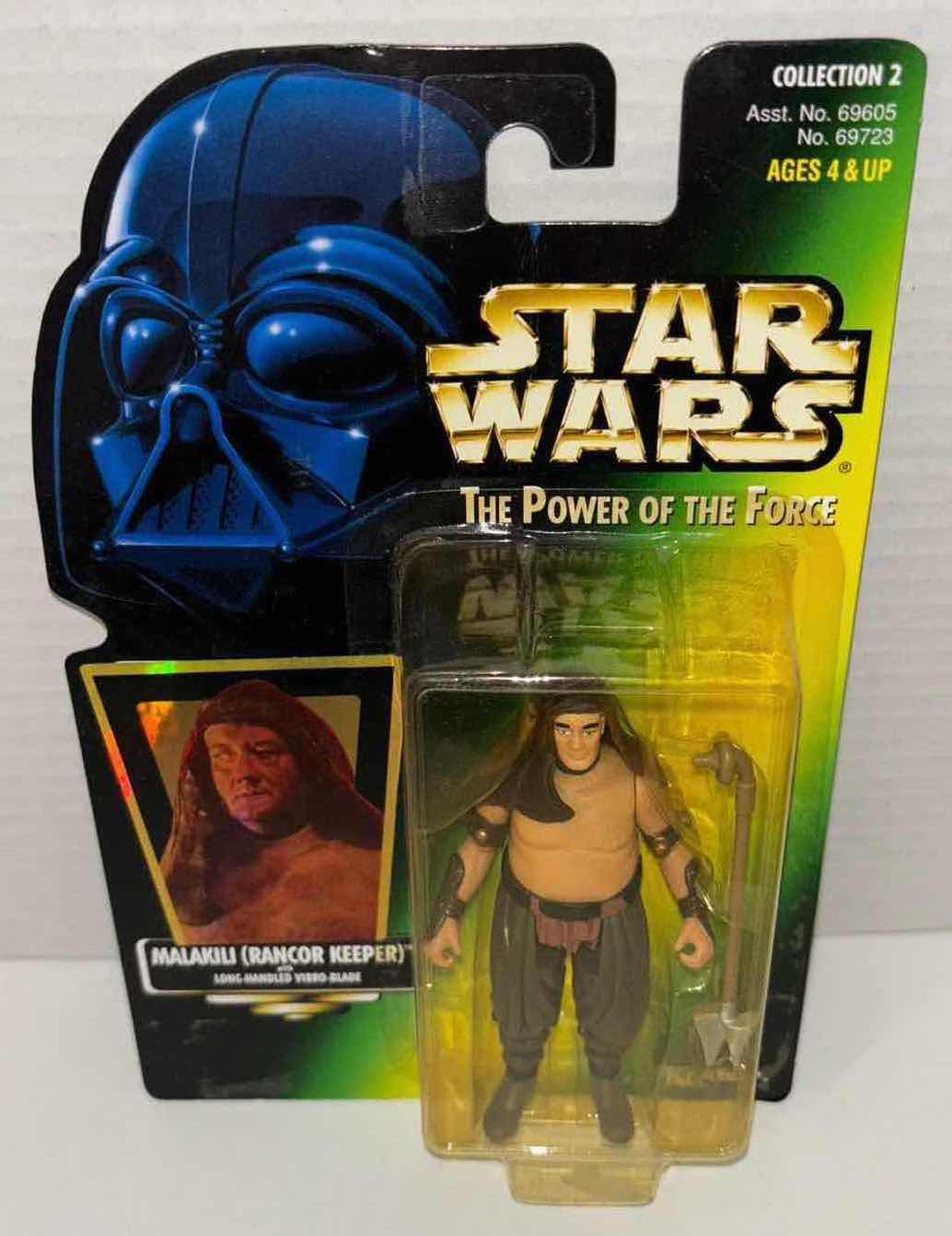 Photo 1 of NEW KENNER STAR WARS THE POWER OF THE FORCE ACTION FIGURE, MALAKILI (RANCOR KEEPER) W LONG-HANDLED VIBRO-BLADE