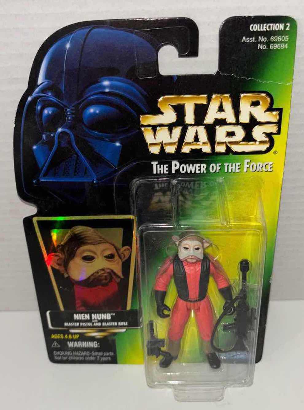 Photo 1 of NEW KENNER STAR WARS THE POWER OF THE FORCE ACTION FIGURE, NIEN NUNB W BLASTER PISTOL & BLASTER RIFLE